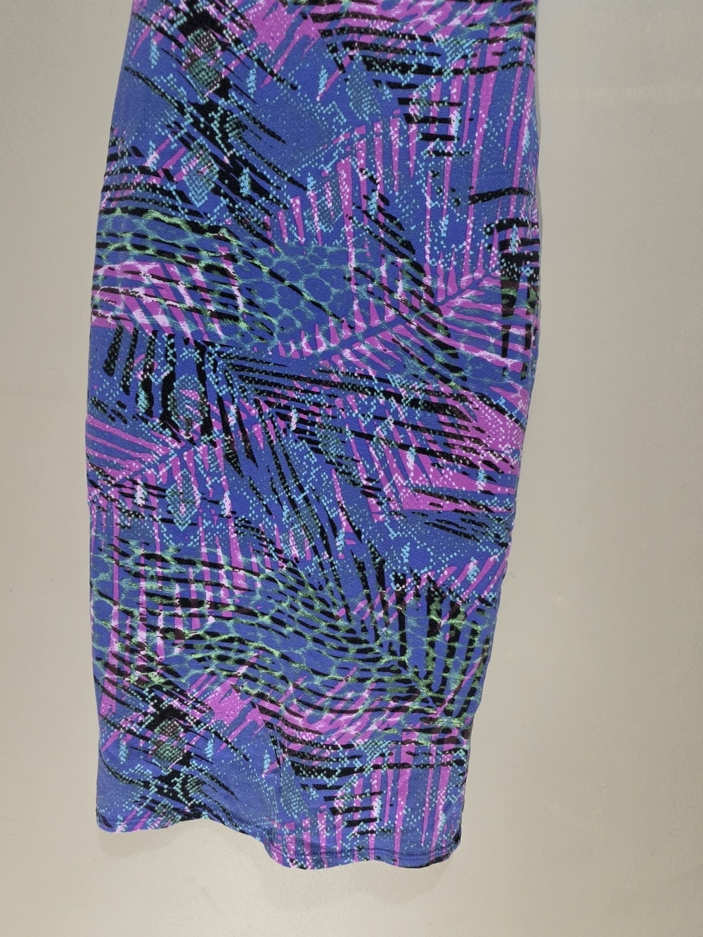 WAYF XS Bodycon Midi Dress Purple Pink Abstract Y2K Stretch Made USA - Picture 3 of 8